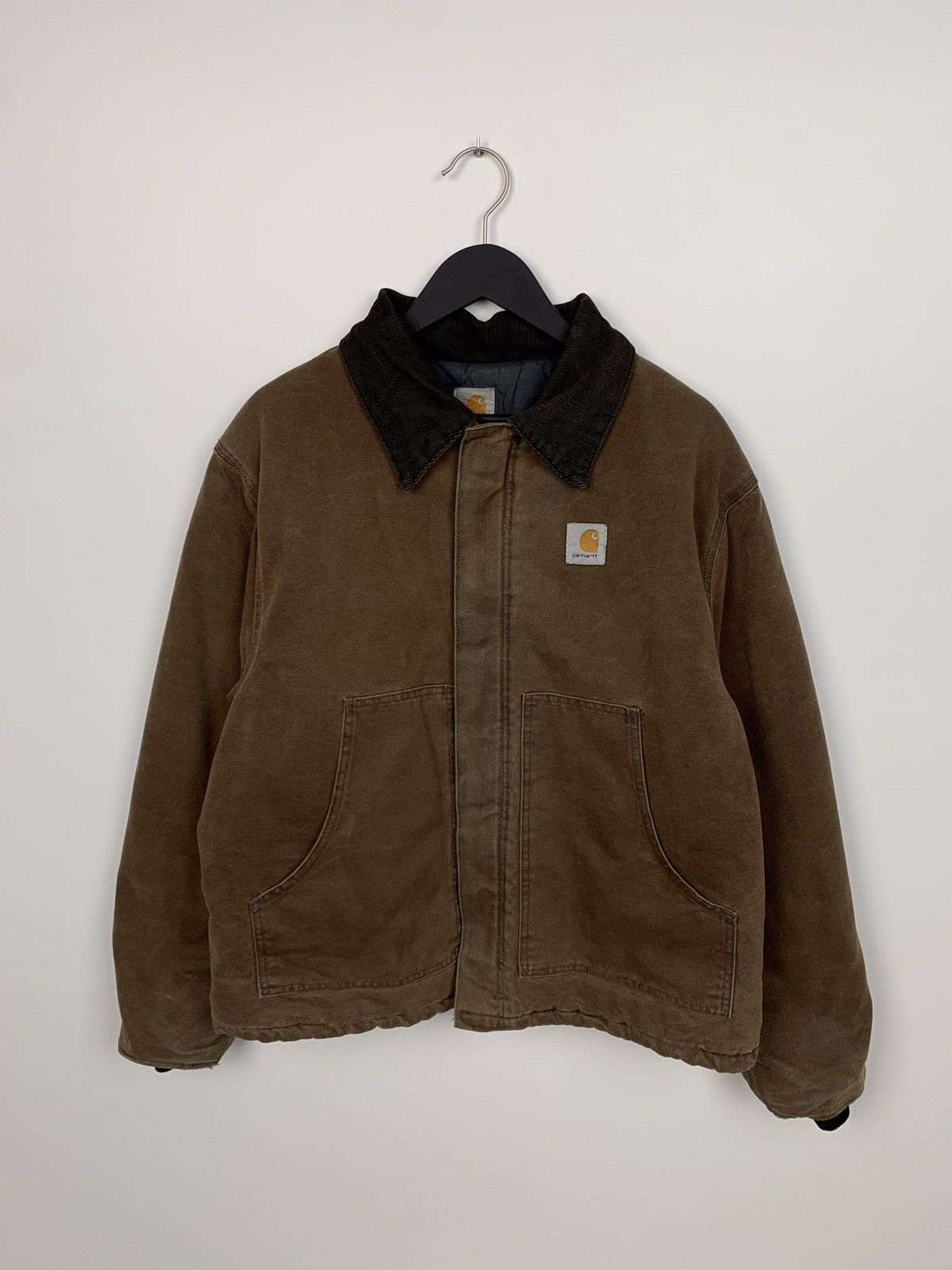 VINTAGE 90's CARHARTT J22 BROWN HARRINGTON JACKET BOMBER