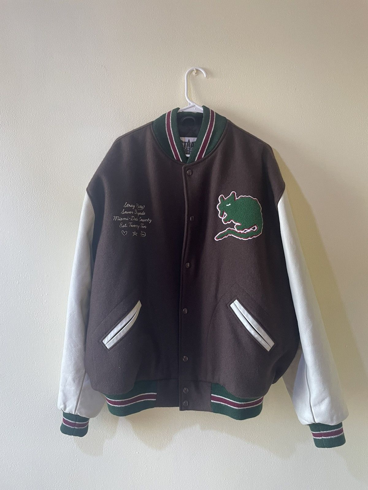 Stray Rats Stray rats anniversary Varsity Jacket “brown” | Grailed