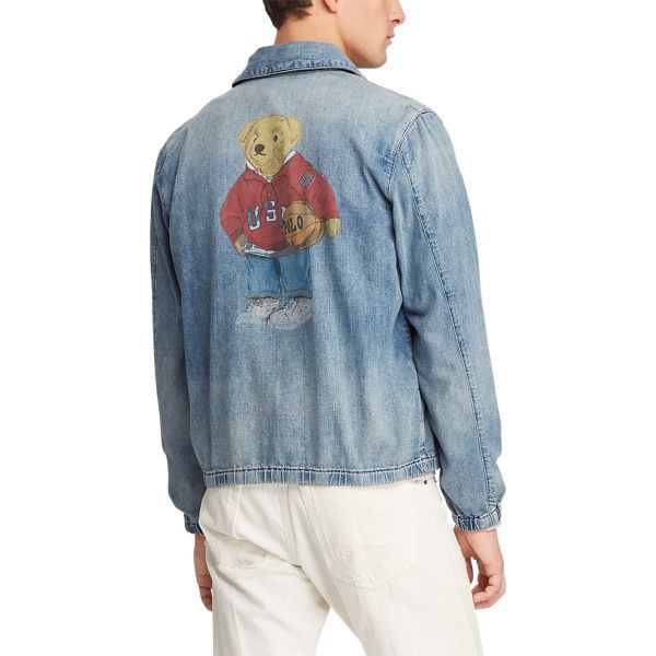 Polo Ralph Lauren × Ralph Lauren Polo Ralph Lauren Bear Drizzler Denim Jacket Size US M / EU 48-50 / 2 - 2 Thumbnail
