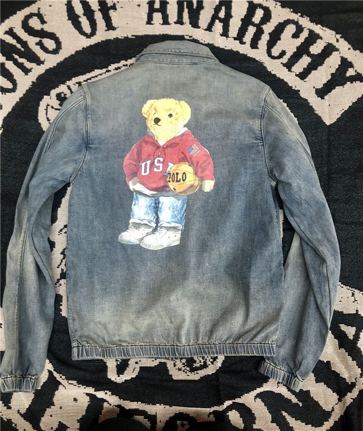 Polo Ralph Lauren × Ralph Lauren Polo Ralph Lauren Bear Drizzler Denim Jacket Size US M / EU 48-50 / 2 - 9 Thumbnail