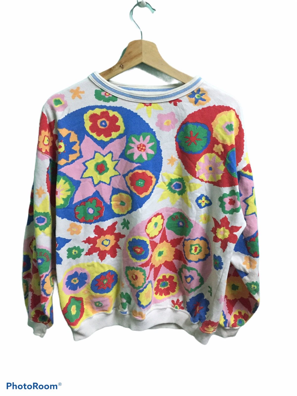 Japanese Brand × Vintage Vintage FLOWER COLOURFUL sweatshirt Size US M / EU 48-50 / 2 - 1 Thumbnail