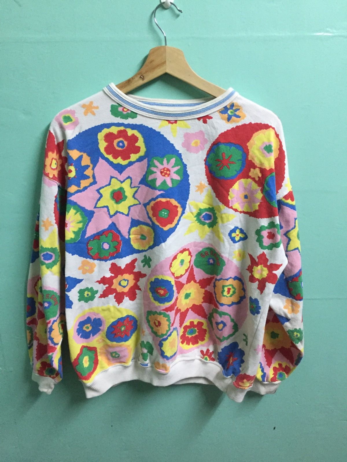 Japanese Brand × Vintage Vintage FLOWER COLOURFUL sweatshirt Size US M / EU 48-50 / 2 - 6 Thumbnail