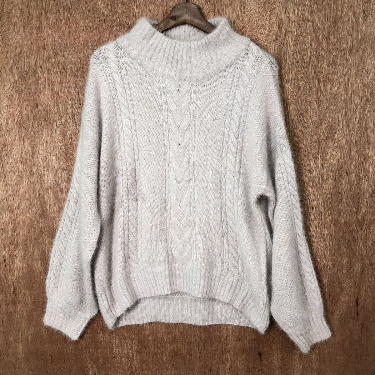 Aran Isles Knitwear Olive Des Olive Shag Shaggy fur mohair knitwear #6407 Size US M / EU 48-50 / 2 - 3 Thumbnail