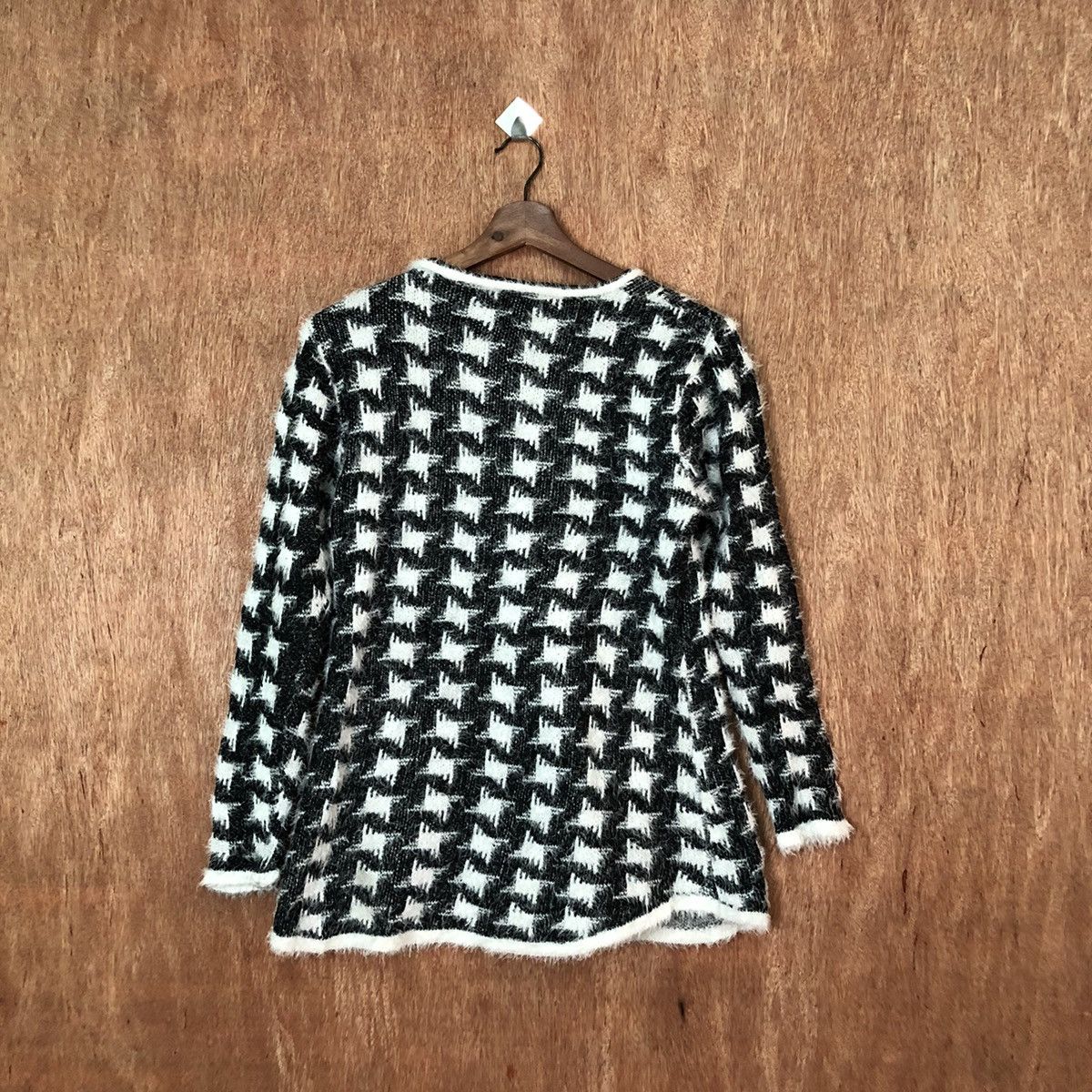 Homespun Knitwear Vera Valentino checkered Shaggy Fur Mohair Knitwear #6451 Size M / US 6-8 / IT 42-44 - 6 Thumbnail