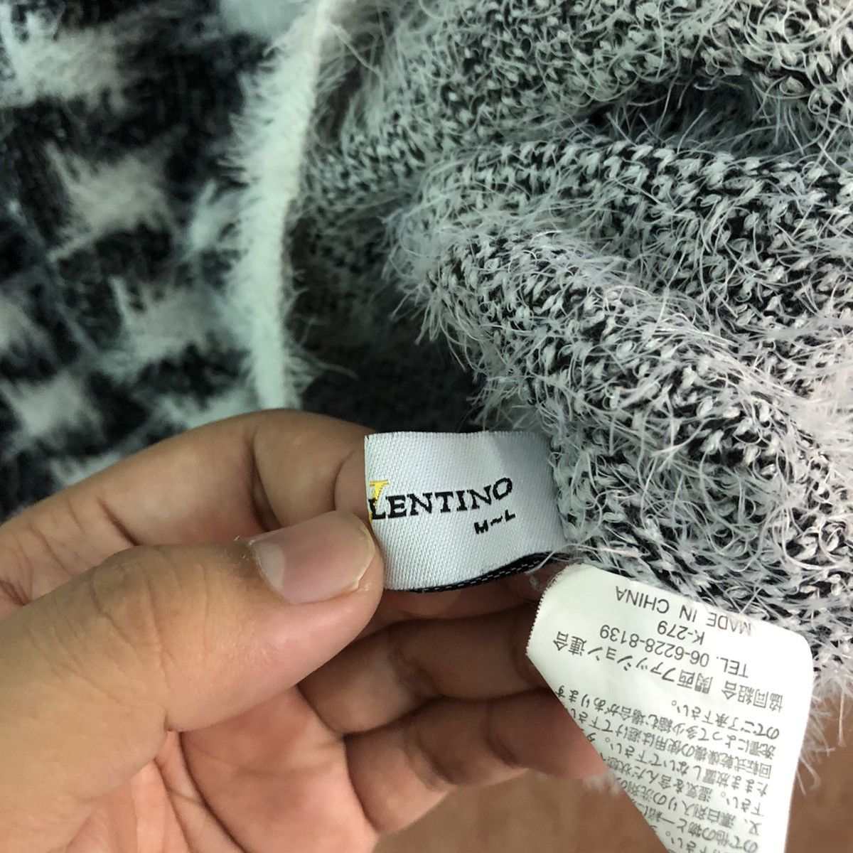 Homespun Knitwear Vera Valentino checkered Shaggy Fur Mohair Knitwear #6451 Size M / US 6-8 / IT 42-44 - 5 Thumbnail