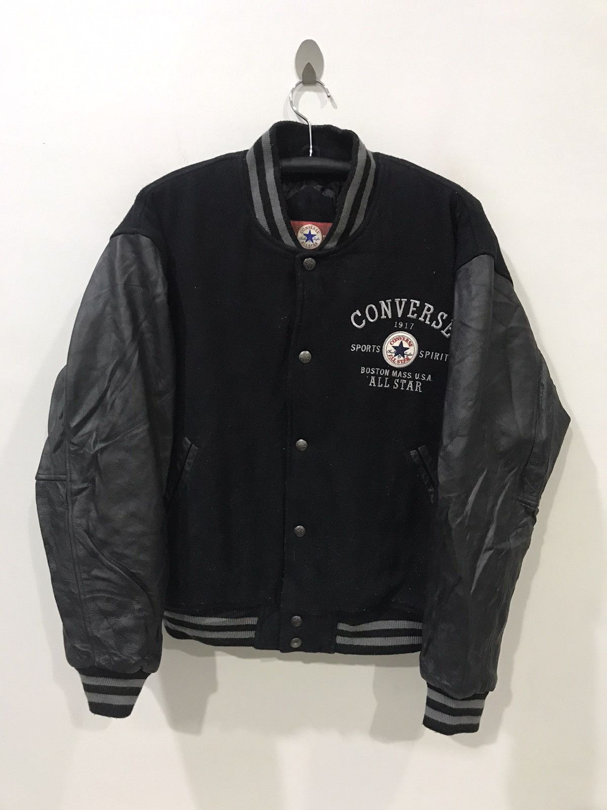 Converse CONVERSE Rare Dope Sick Leather Sleeve Varsity Jacket Size US L / EU 52-54 / 3 - 2 Thumbnail