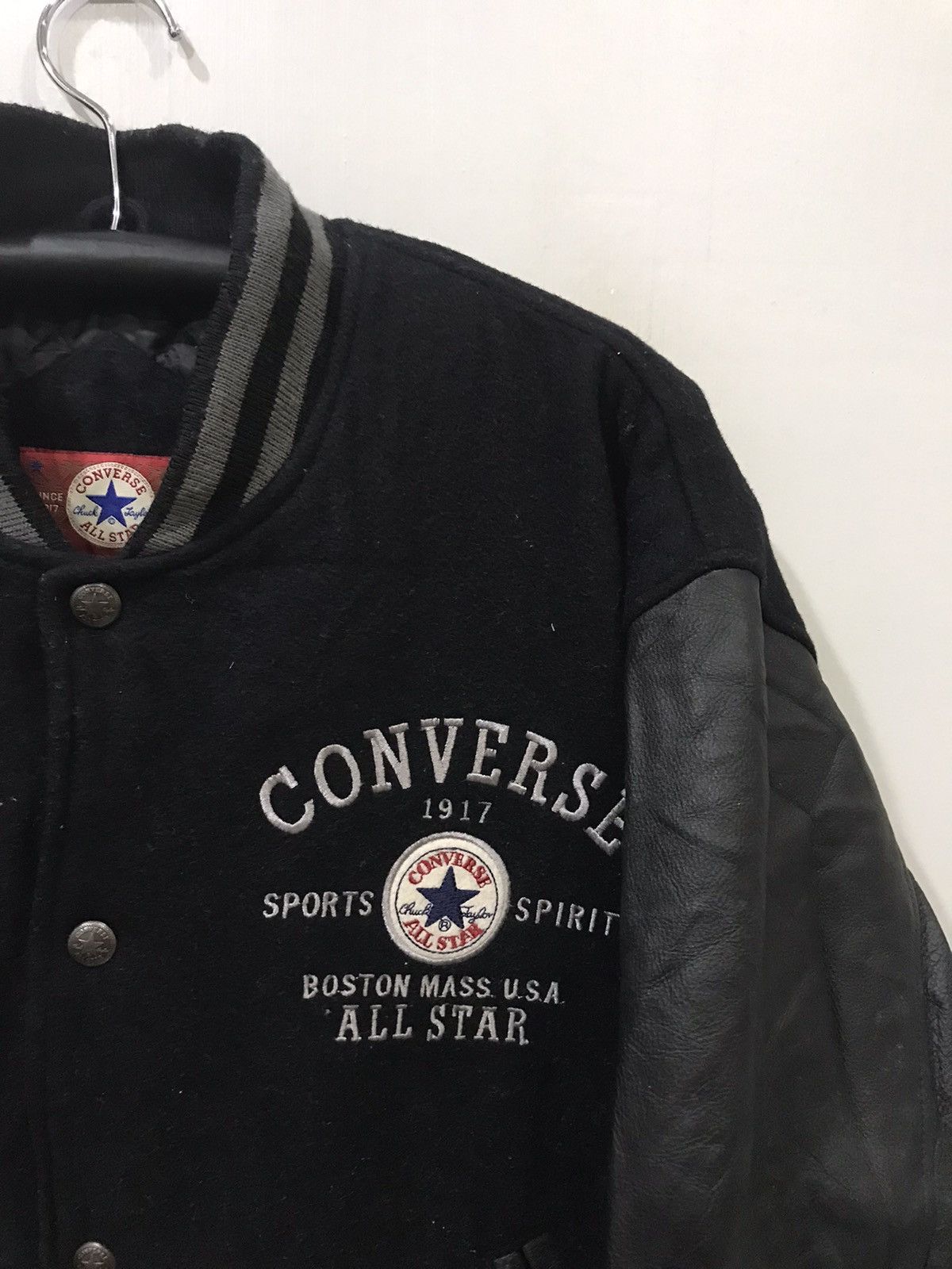 Converse CONVERSE Rare Dope Sick Leather Sleeve Varsity Jacket Size US L / EU 52-54 / 3 - 4 Thumbnail
