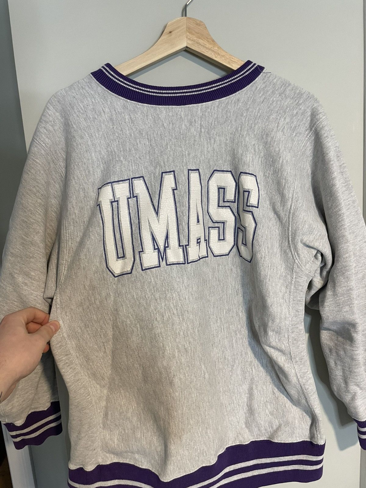 Vintage Vintage Champion UMass Minutemen Spell Out Acid Wash Shirt Size US L / EU 52-54 / 3 - 6 Thumbnail
