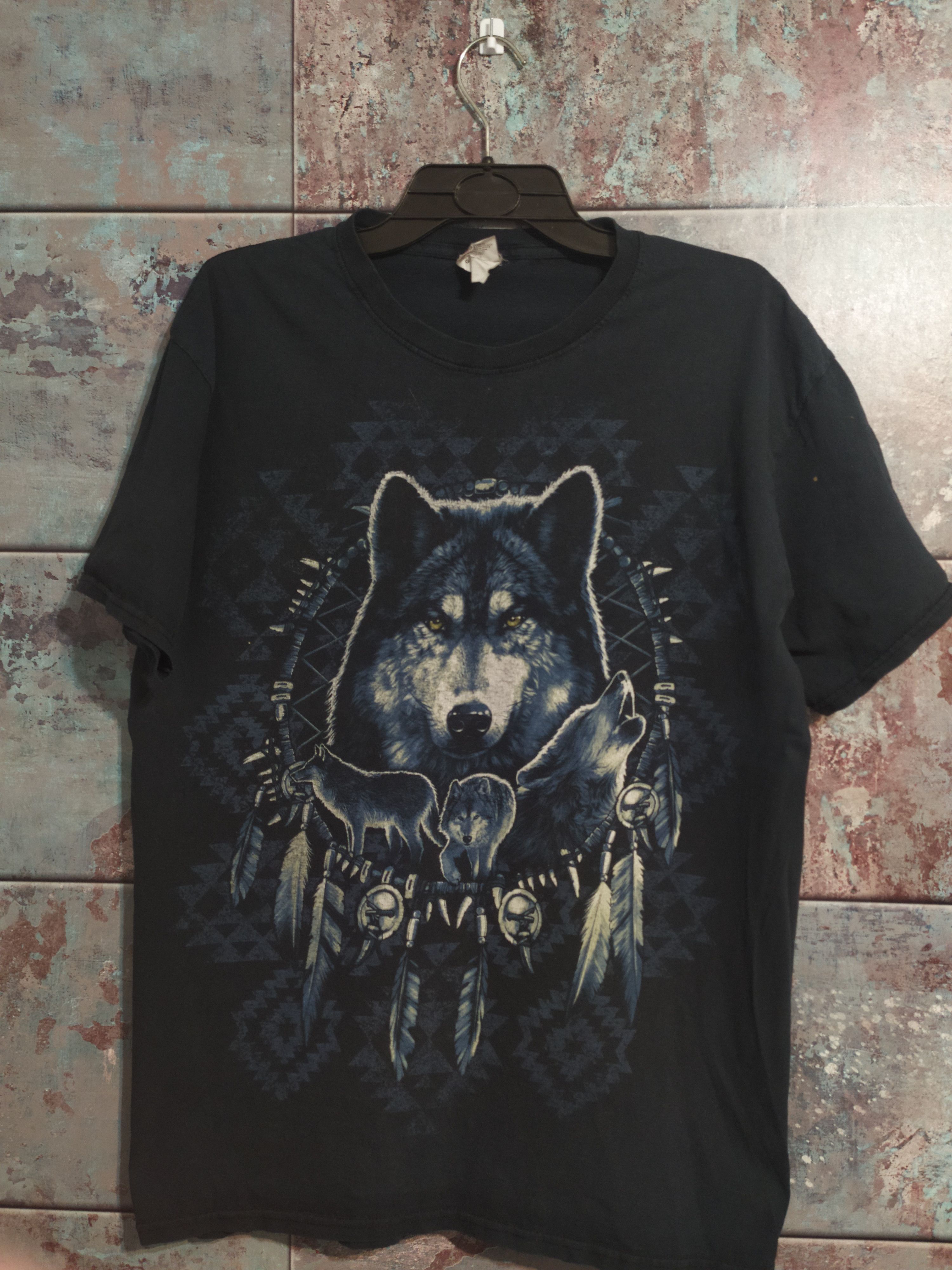 T-shirt Vintage Gildan - Motif Wolf & Absinthe Rare - Taille XL Homme - Occasion Très Bon état