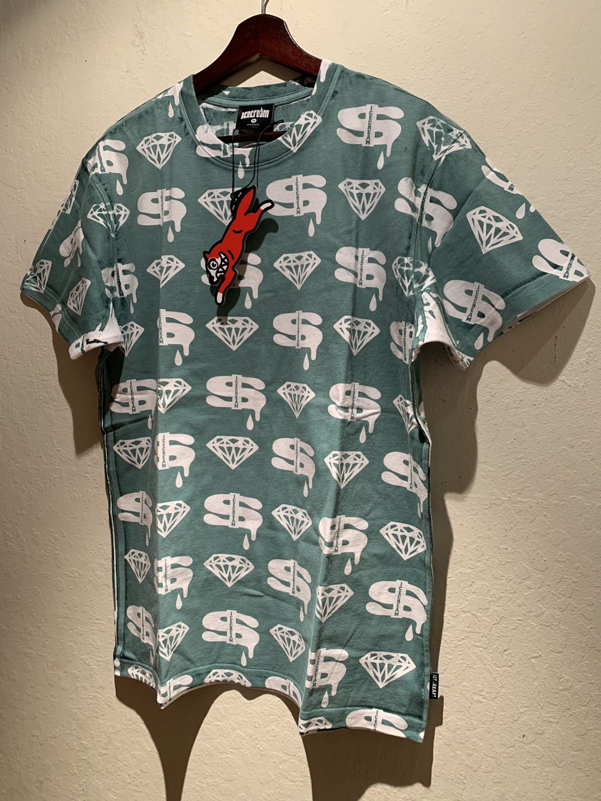 Billionaire Boys Club × Icecream × Pharrell *RARE* New Ice Cream Diamond & Dollar Garment Dye Shirt S&M Size US S / EU 44-46 / 1 - 1 Thumbnail
