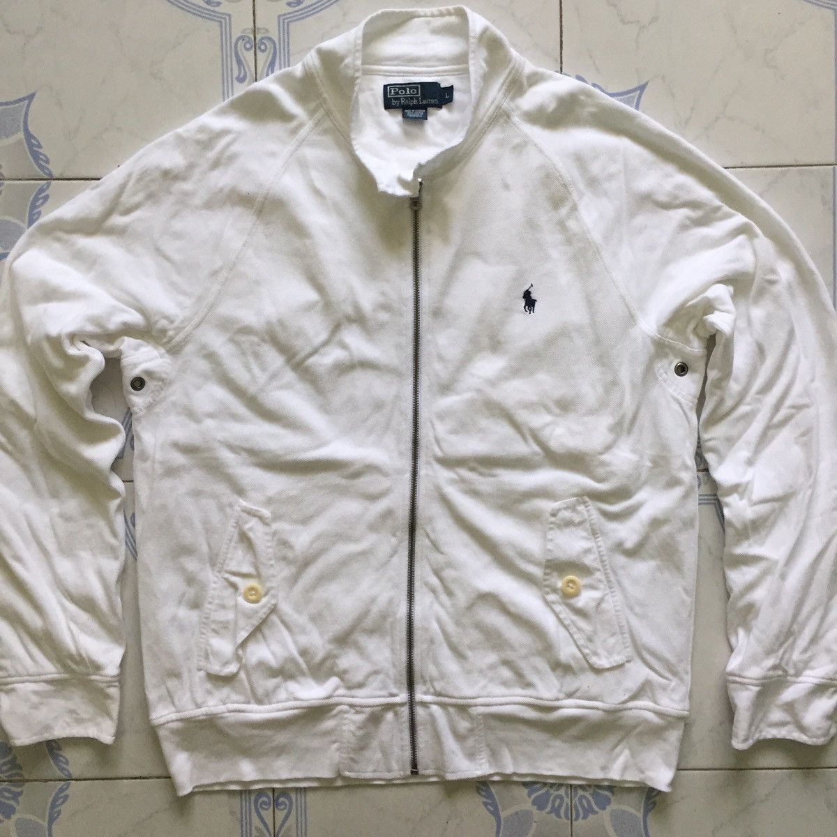 Polo Ralph Lauren All White Polo by Ralph Lauren Zipper Sweater Jacket Size US L / EU 52-54 / 3 - 8 Thumbnail