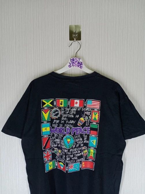Band Tees × Bob Marley Vintage 90s Irie Jamaica World Peace Tshirt Size US L / EU 52-54 / 3 - 1 Thumbnail