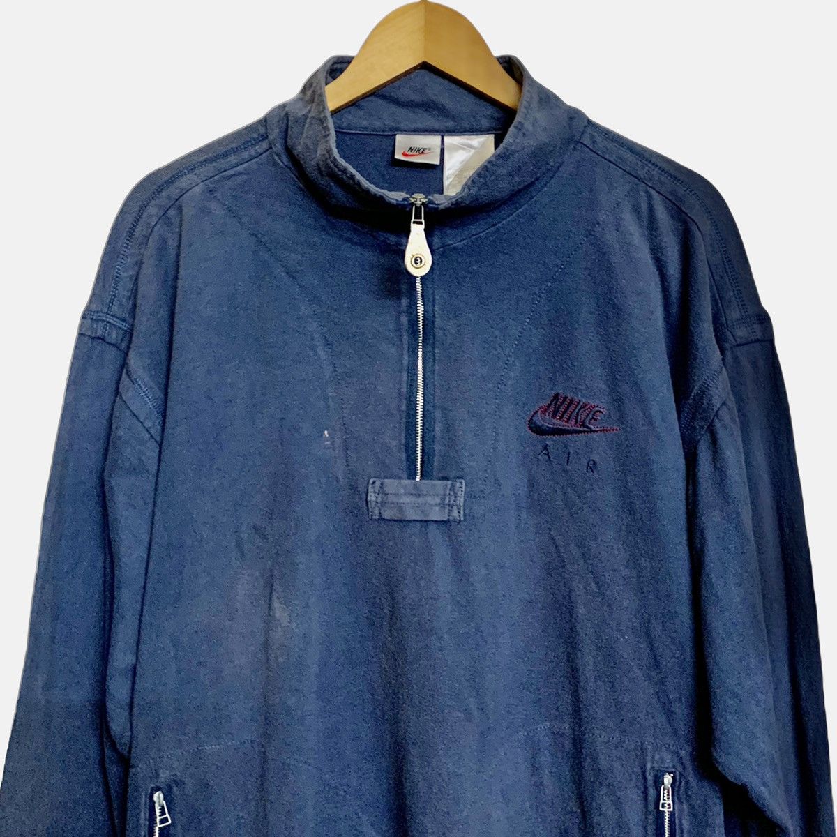 Nike Vtg Nike Air Embroidered 1/4 Zip Up Sweatshirt Size US M / EU 48-50 / 2 - 2 Thumbnail