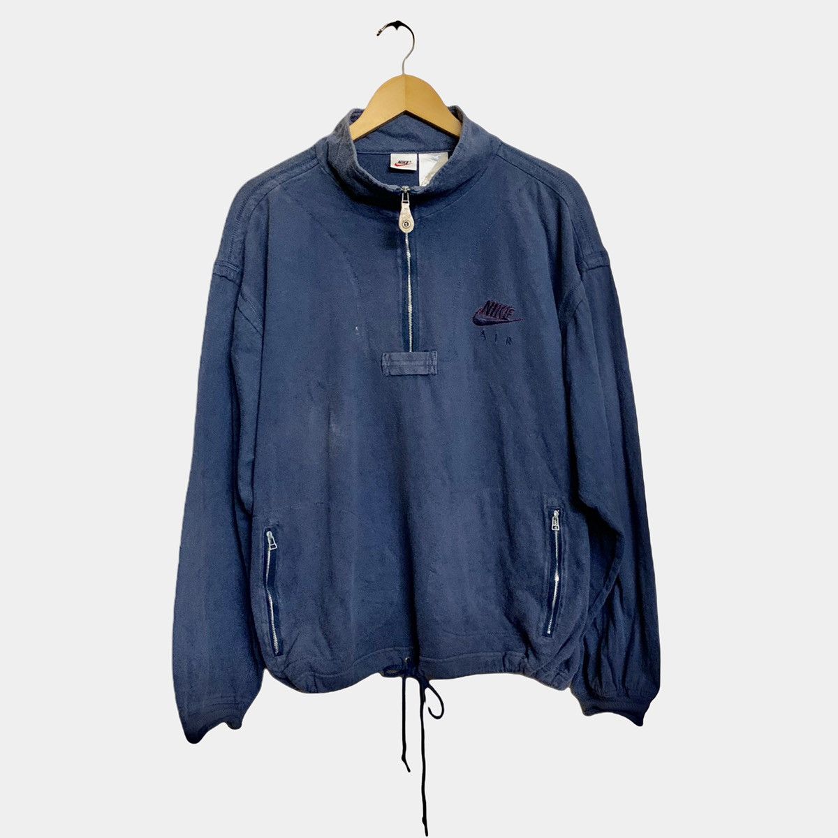 Nike Vtg Nike Air Embroidered 1/4 Zip Up Sweatshirt Size US M / EU 48-50 / 2 - 1 Thumbnail