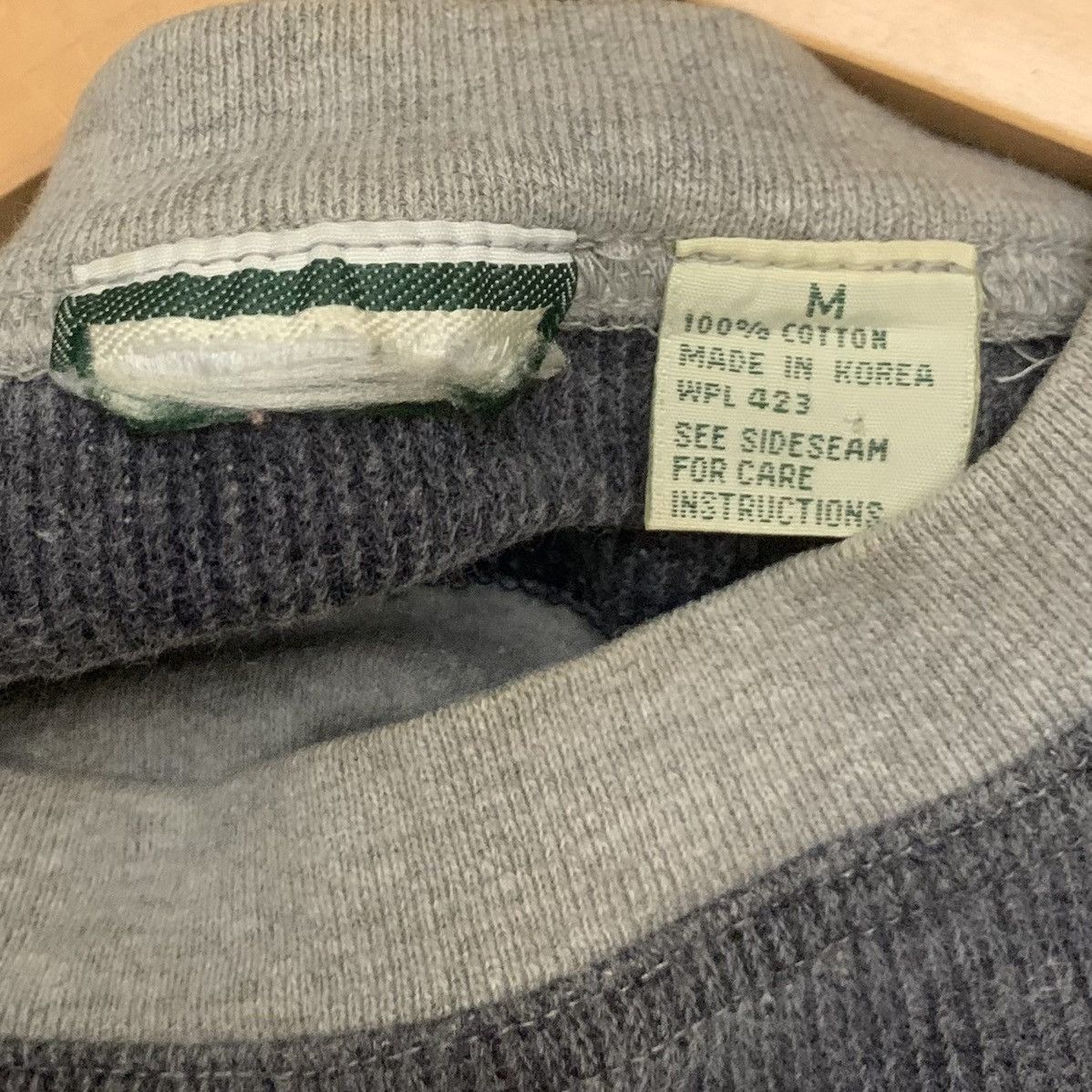 Levi's × Vintage Vtg Levis Waffle Cotton Striped Border Sweatshirt Size US M / EU 48-50 / 2 - 6 Thumbnail