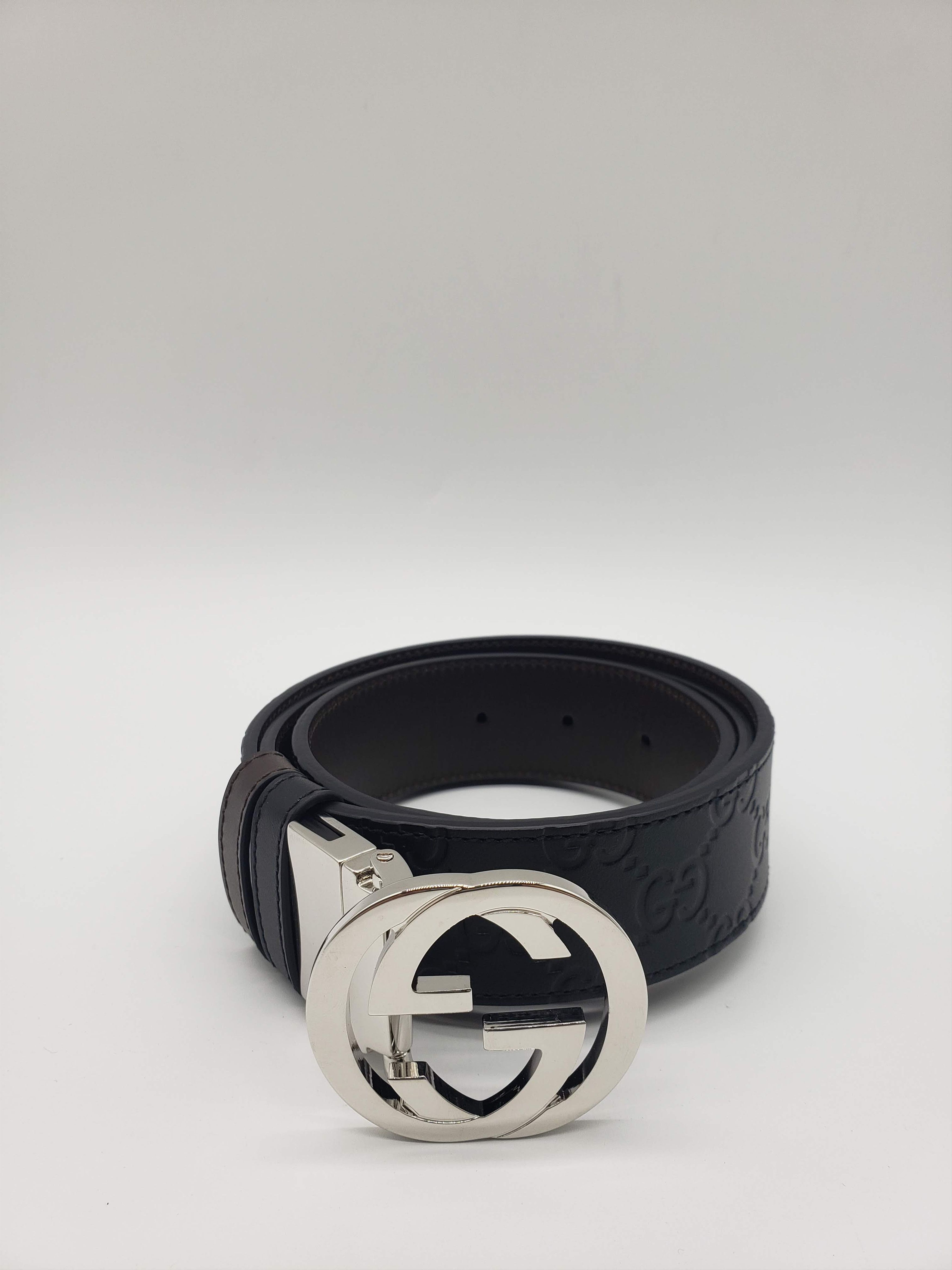 Gucci Reversible Gucci Signature belt GG interlocking leather | Grailed