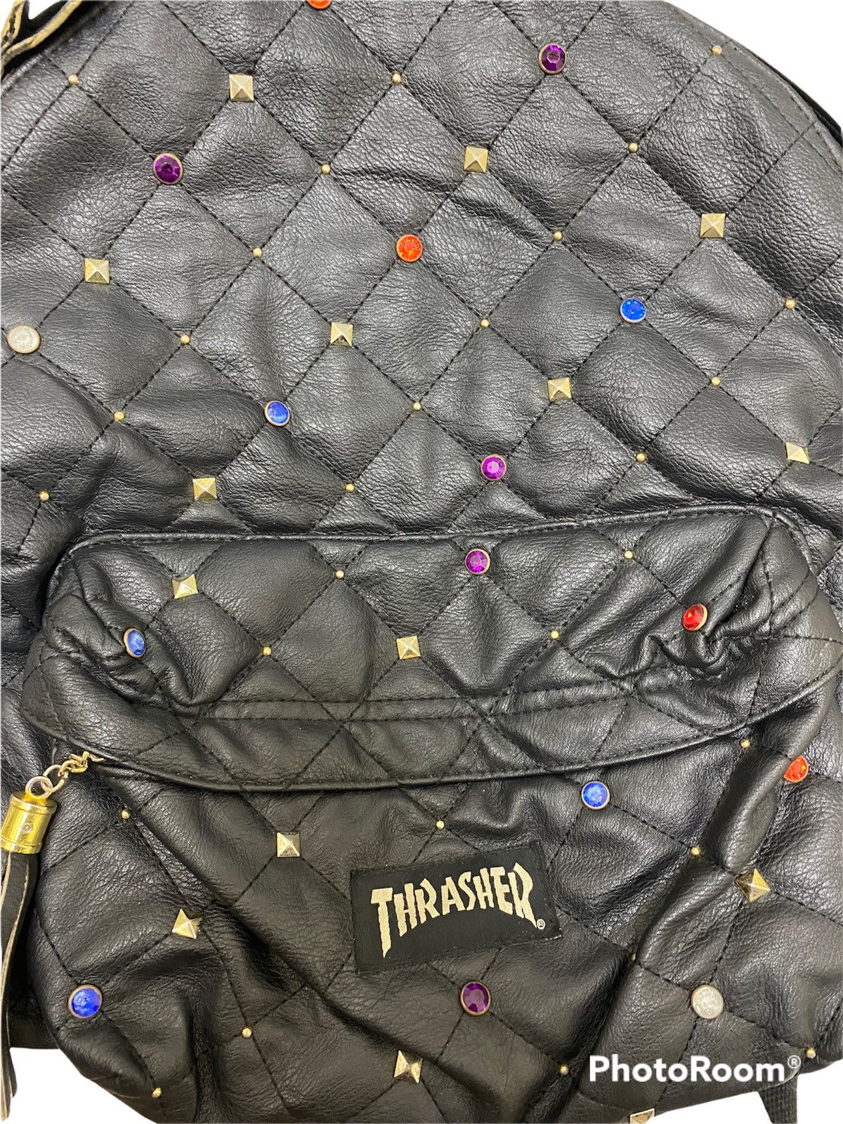Japanese Brand Vintage thrasher Leather Bagpack✖️Nylon Size ONE SIZE - 3 Thumbnail