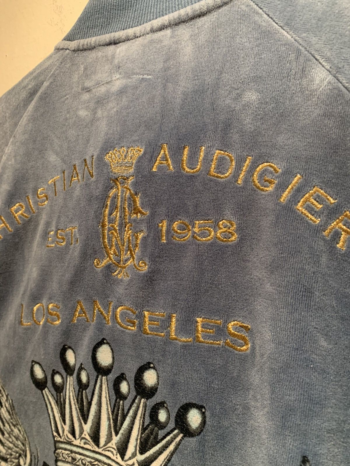 Christian Audigier × Ed Hardy × Vintage *RARE* Vintage Christian Audigier Velour Embroidered Jacket Size US L / EU 52-54 / 3 - 7 Thumbnail