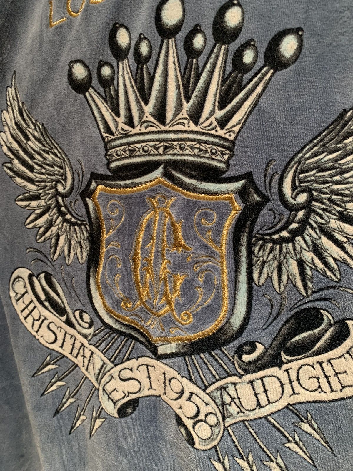 Christian Audigier × Ed Hardy × Vintage *RARE* Vintage Christian Audigier Velour Embroidered Jacket Size US L / EU 52-54 / 3 - 8 Thumbnail