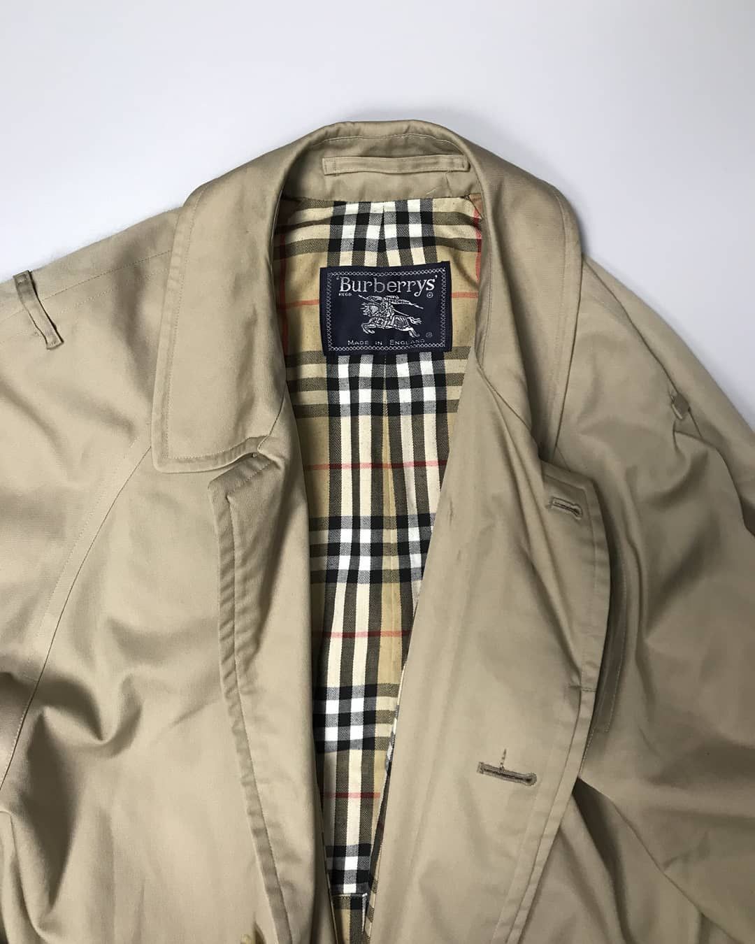 Burberry × Vintage Burberrys Vintage beige check trench coat mens Size US L / EU 52-54 / 3 - 2 Thumbnail