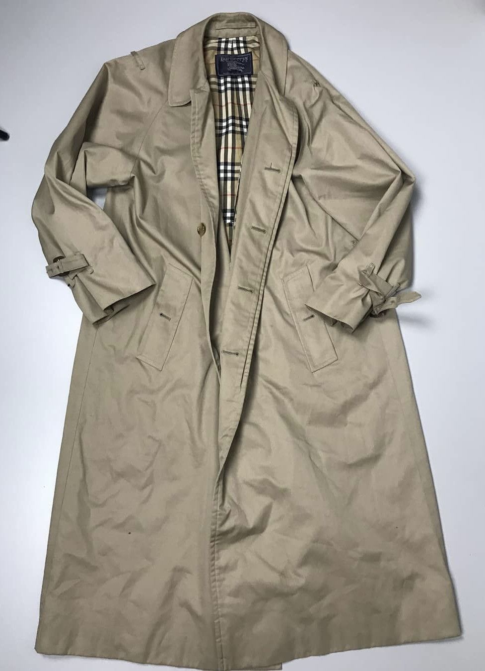 Burberry × Vintage Burberrys Vintage beige check trench coat mens Size US L / EU 52-54 / 3 - 1 Thumbnail