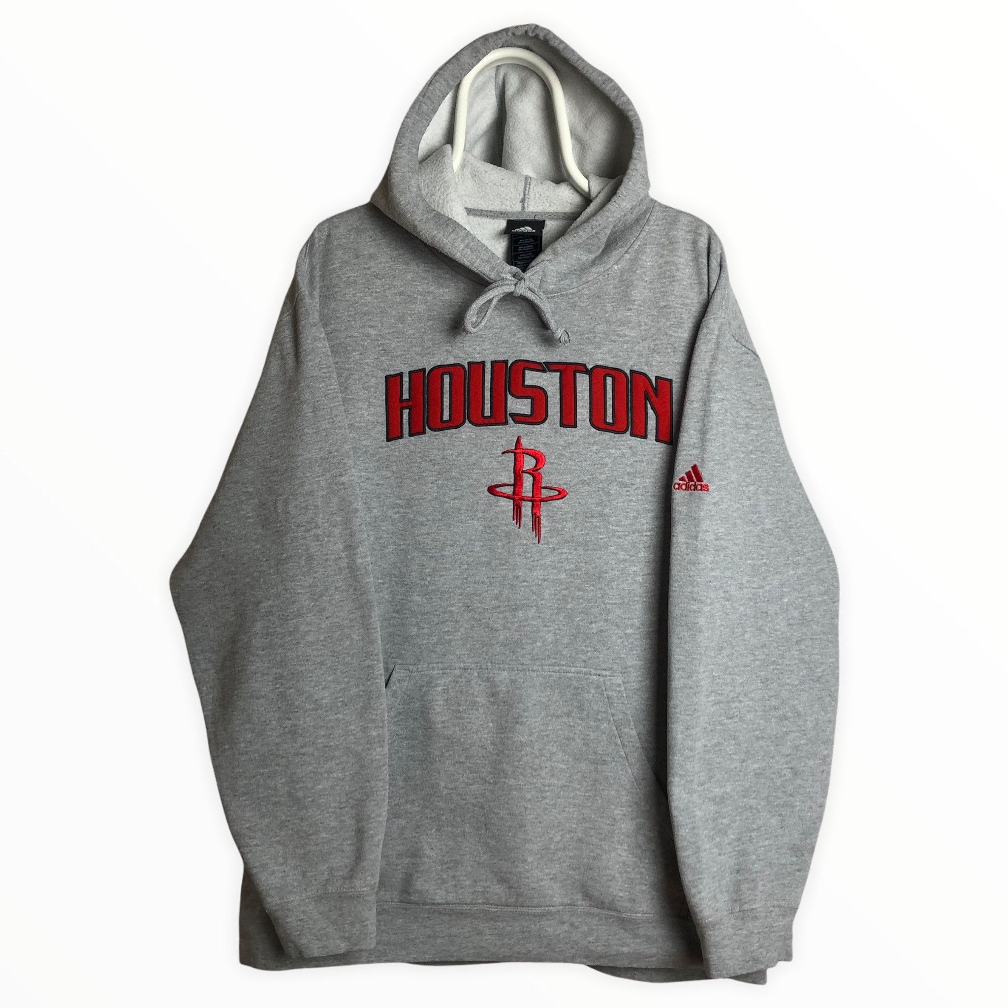 Adidas Houston grey red hoodie sweatshirt sport vintage XL