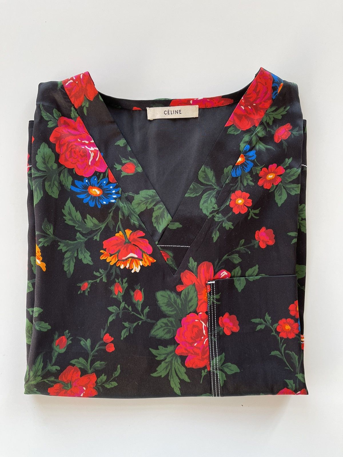 Celine Céline by Phoebe Philo Floral Print Silk Blouse Size 40 Size US M / EU 48-50 / 2 - 3 Thumbnail