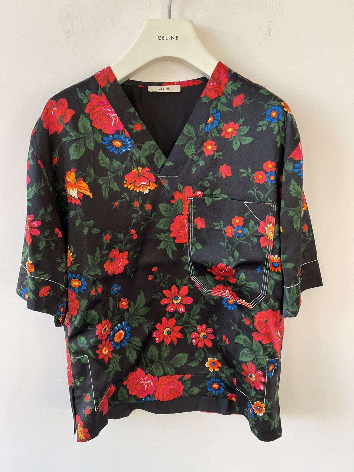 Celine Céline by Phoebe Philo Floral Print Silk Blouse Size 40 Size US M / EU 48-50 / 2 - 1 Thumbnail