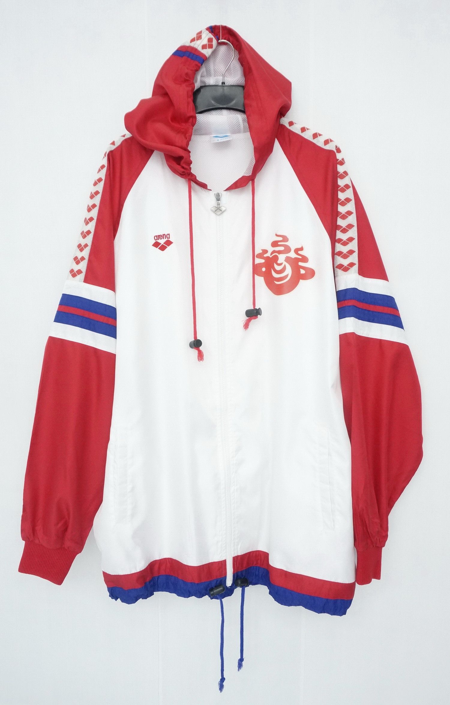 Descente Vintage DESCENTE ARENA Side Tape Big Spellout Hoodie Jacket Size US XL / EU 56 / 4 - 2 Thumbnail