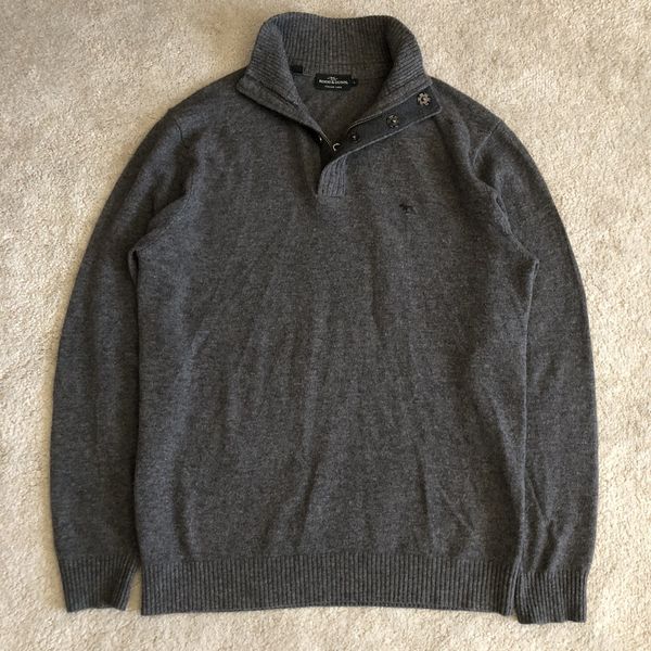 Rodd & Gunn Italian Yarn Wool Knit Snap Button Quarter Zip Sweater ...