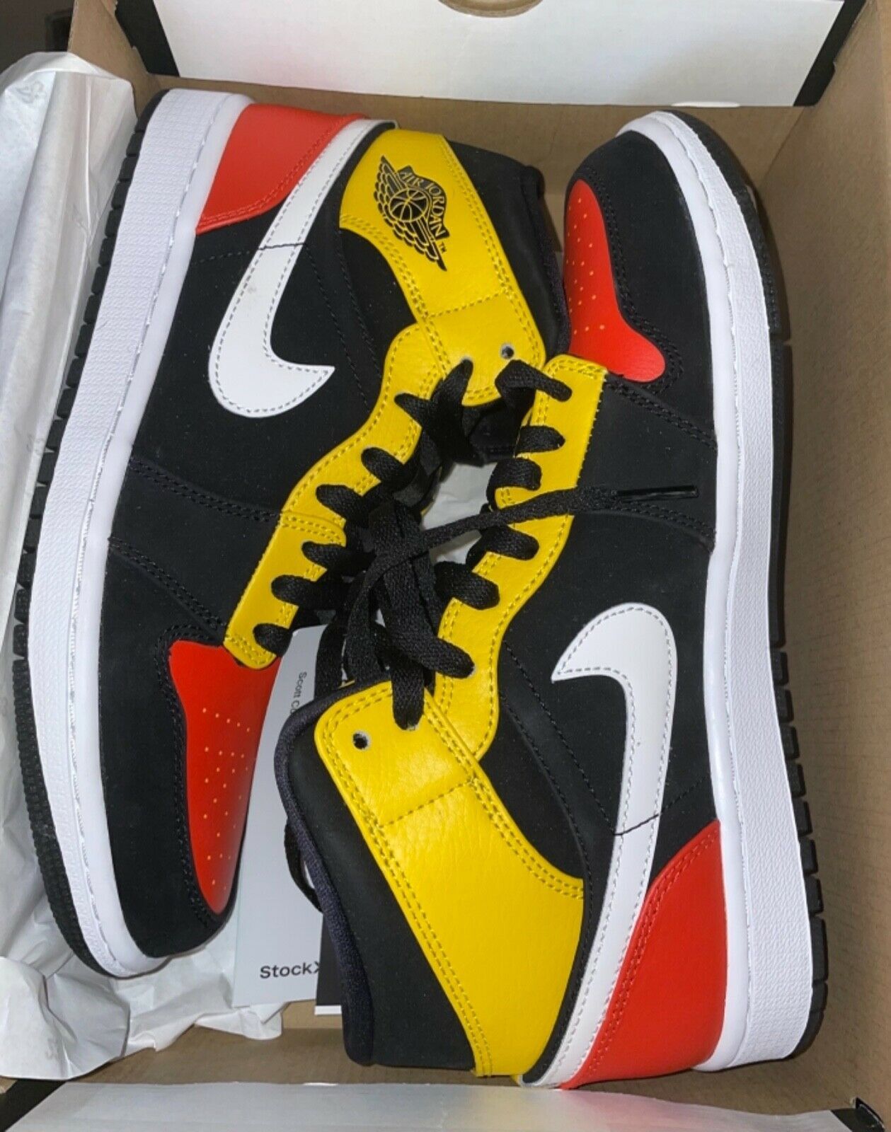 Nike Nike Air Jordan 1 Mid SE Black Team Orange Amarillo Size US 11 / EU 44 - 5 Thumbnail