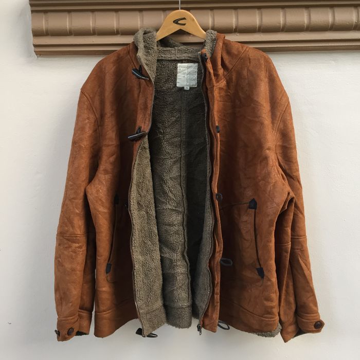 Vintage Oilcake Leather Shearling Sheppard Jacket | Grailed