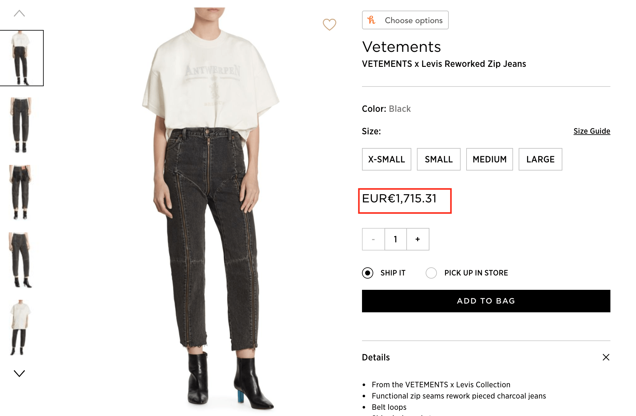Levi's × Vetements Vetements Levi’s Reworked Zip Denim jeans Size US 30 / EU 46 - 3 Thumbnail