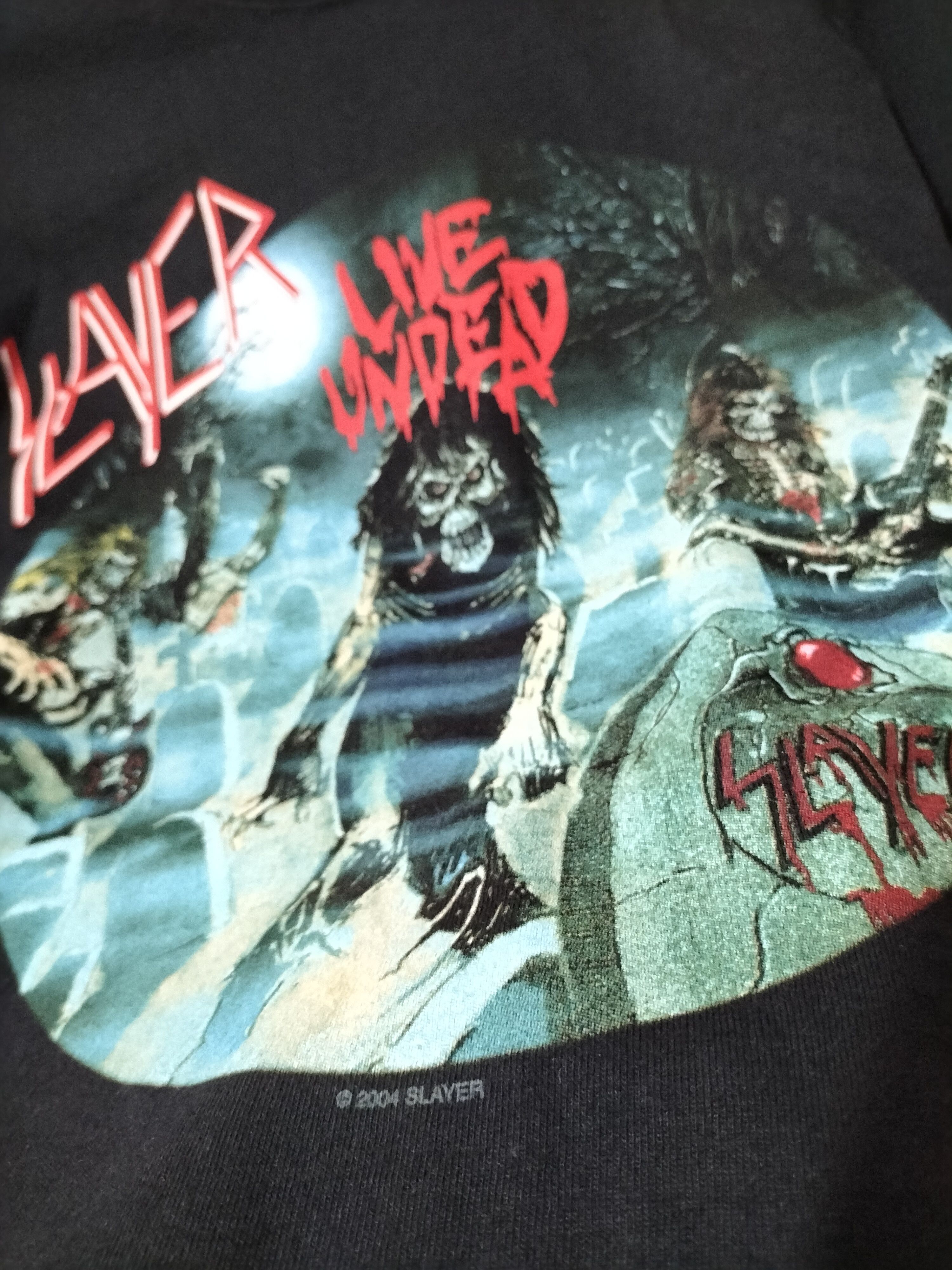 Slayer Vintage Slayer Live Undead 2004 Hanes Metaltee tour fashion Size US M / EU 48-50 / 2 - 3 Thumbnail