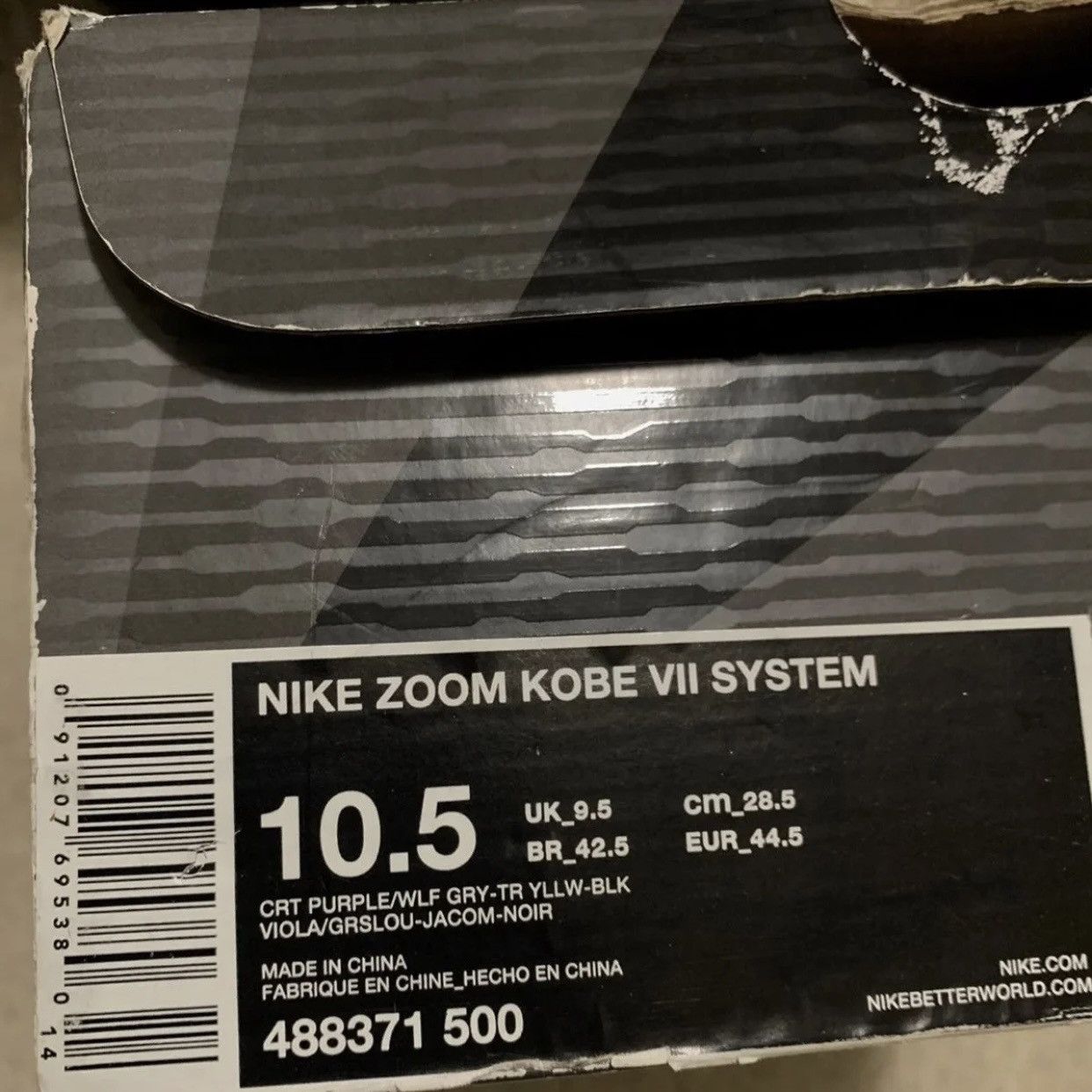 Nike Zoom Kobe 7 Poison Dart Frog Lakers 2012 SIZE 10.5 Size US 10.5 / EU 43-44 - 9 Thumbnail