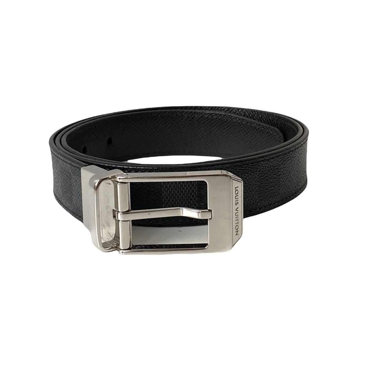 Louis Vuitton Damier Graphite Canvas M6834 Reversible Belt Black Men 85/34