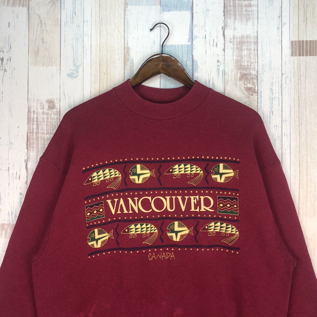 Fruit Of The Loom × Vintage Vintage Vancouver Canada Big Logo Sweatshirt Size US L / EU 52-54 / 3 - 3 Thumbnail
