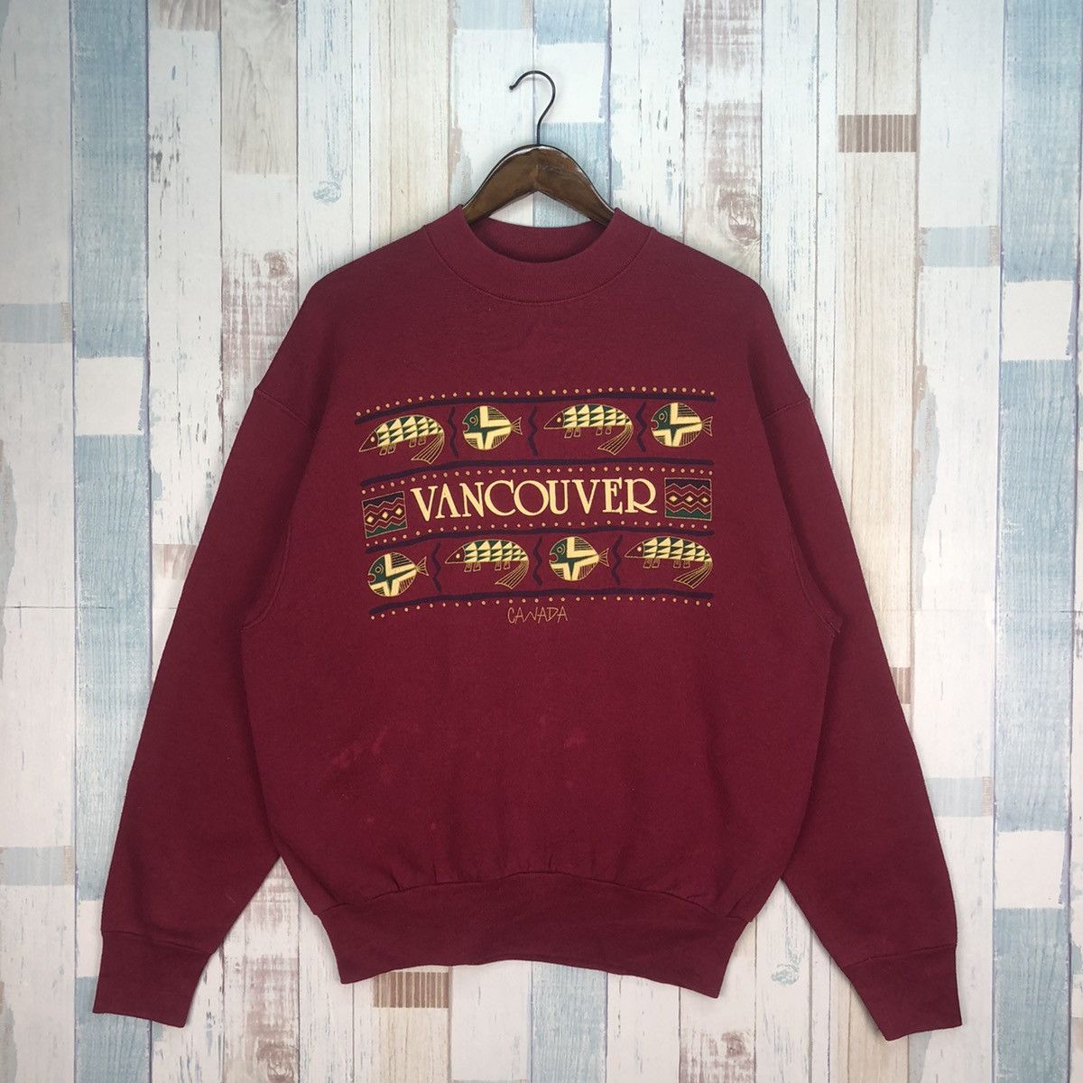 Fruit Of The Loom × Vintage Vintage Vancouver Canada Big Logo Sweatshirt Size US L / EU 52-54 / 3 - 1 Thumbnail