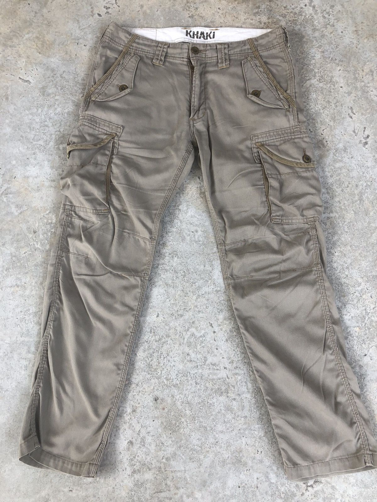 image of Edwin Khaki Xu Cargo Pants Tactical Multipocket in Stone Khaki, Men's (Size 34)