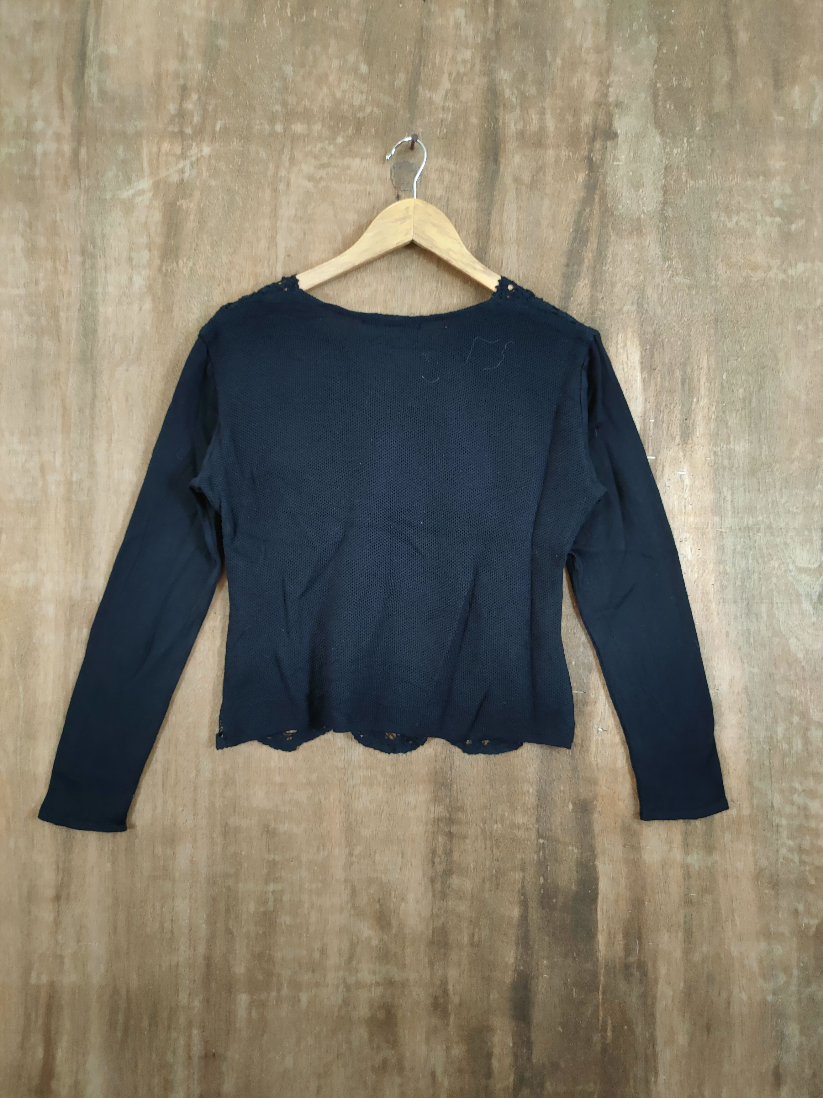 Homespun Knitwear D Sugita Bis knitwear meshnet japan vintage black #46-939 Size S / US 4 / IT 40 - 8 Thumbnail