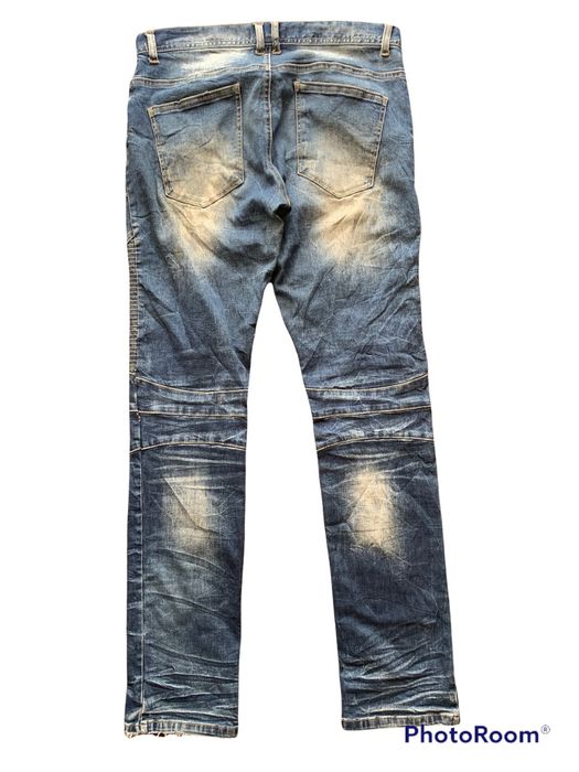 Archival Clothing Multiple Stiching Layered Distressed Skinny ...