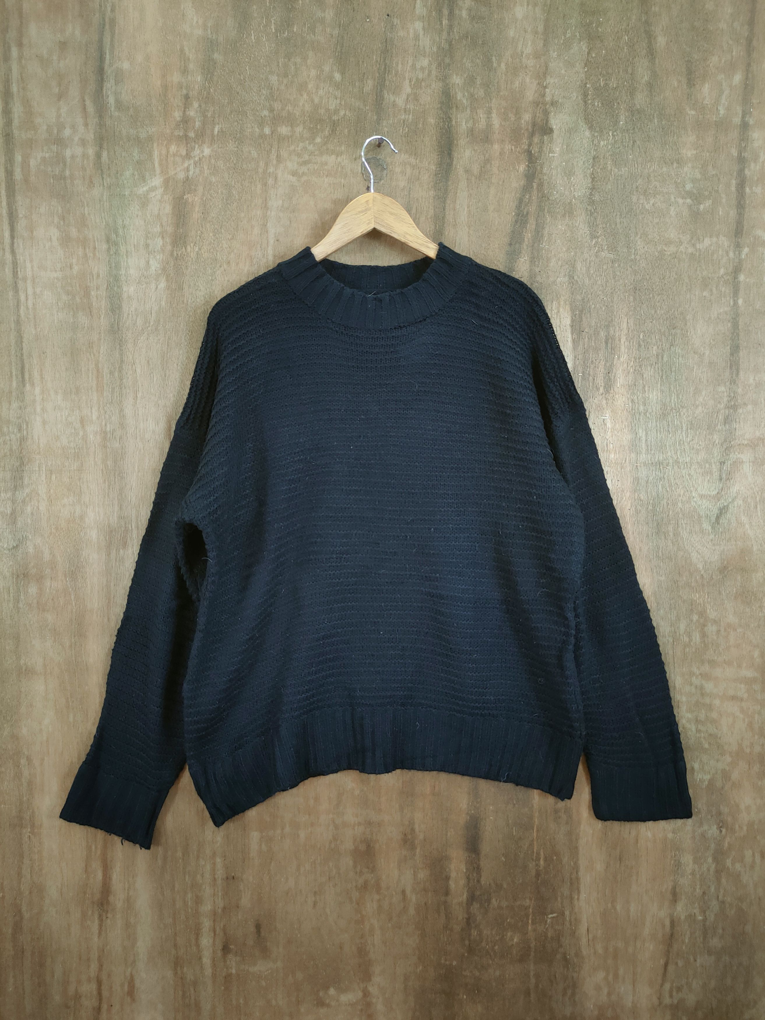 Vintage GU plain black knitwear streetwear #6170 Size US L / EU 52-54 / 3 - 1 Thumbnail