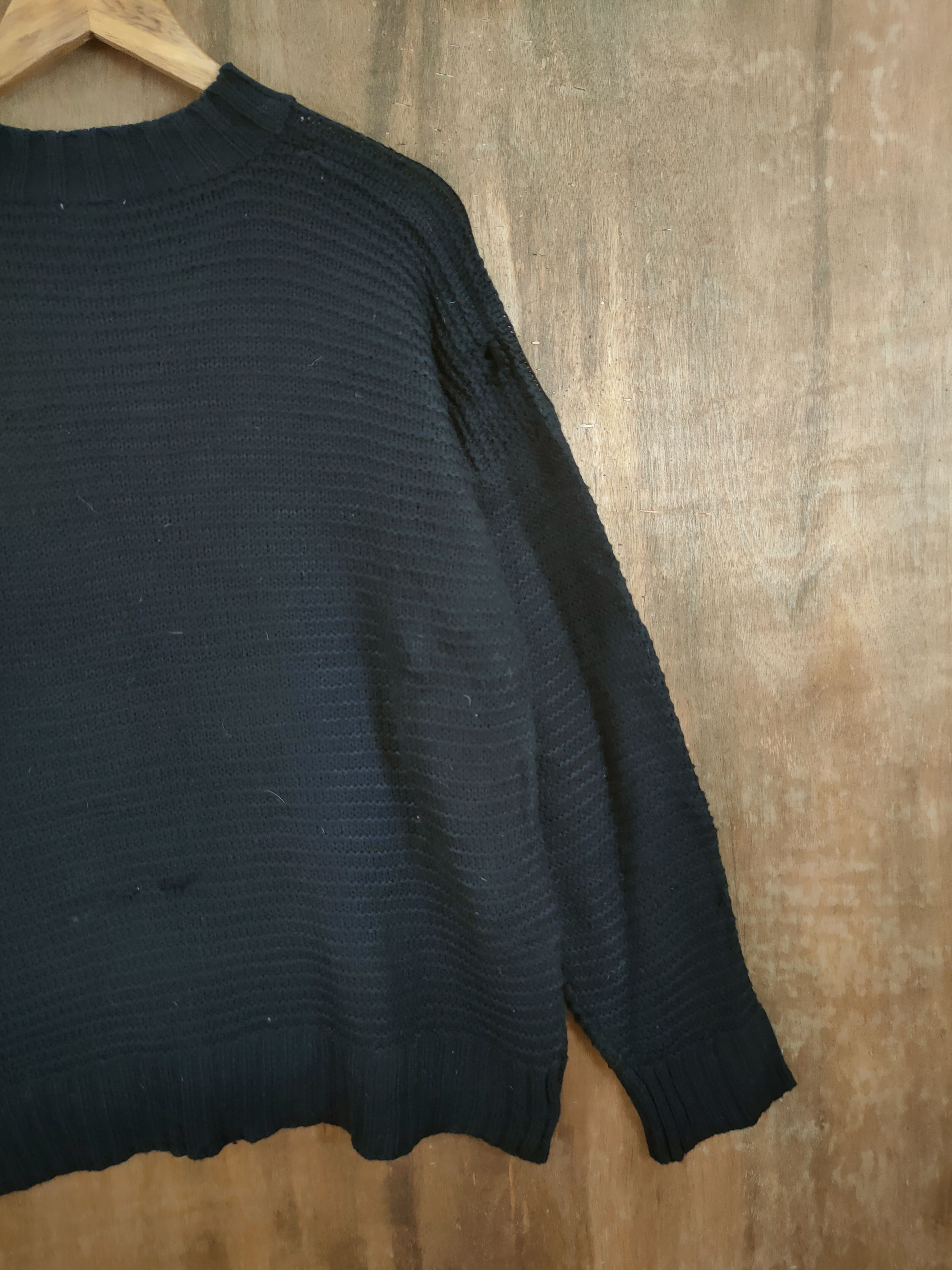 Vintage GU plain black knitwear streetwear #6170 Size US L / EU 52-54 / 3 - 8 Thumbnail