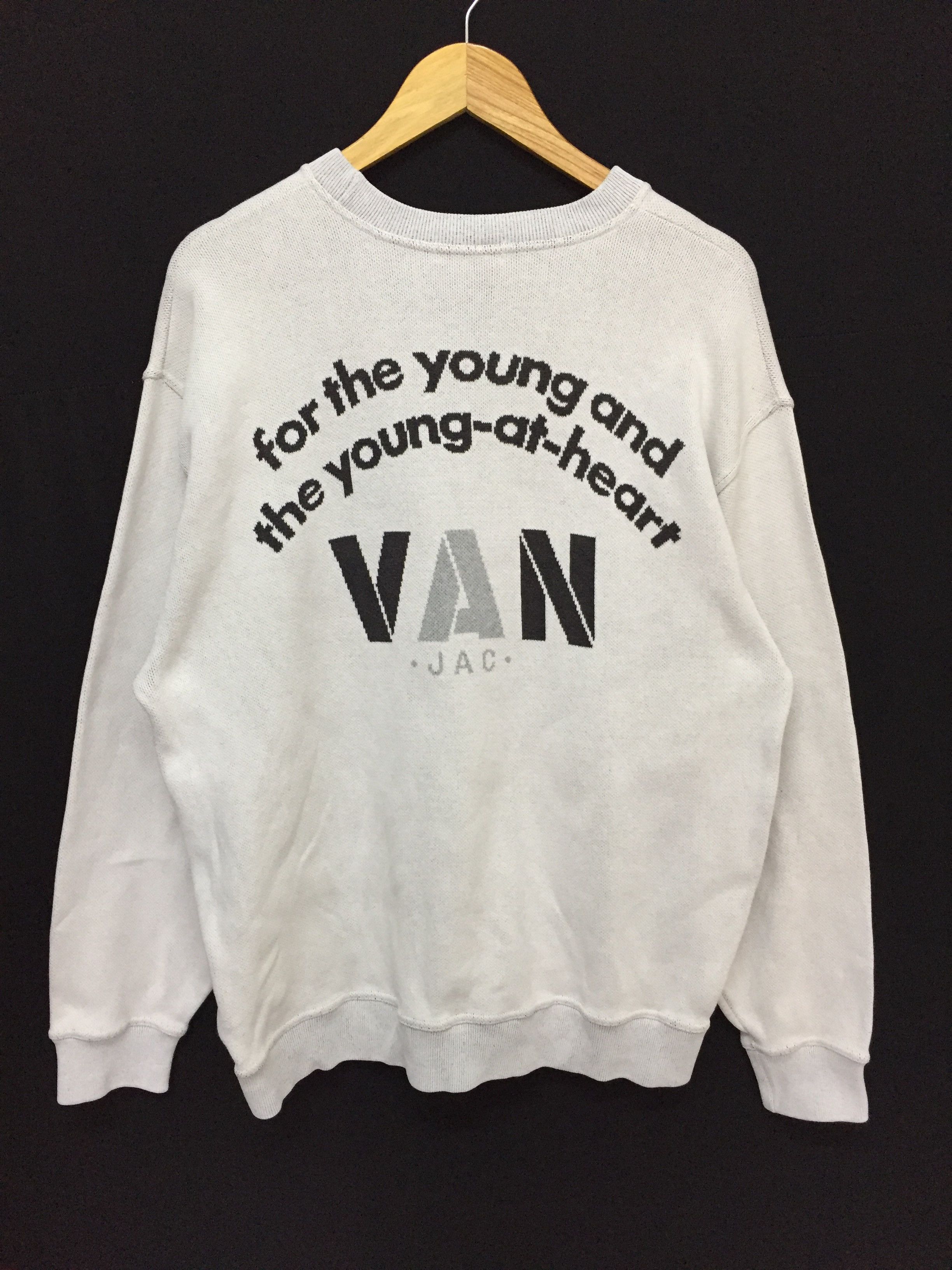 Japanese Brand 90's VAN JAC intarsia jacquard Knit iconic logo Size US L / EU 52-54 / 3 - 2 Thumbnail