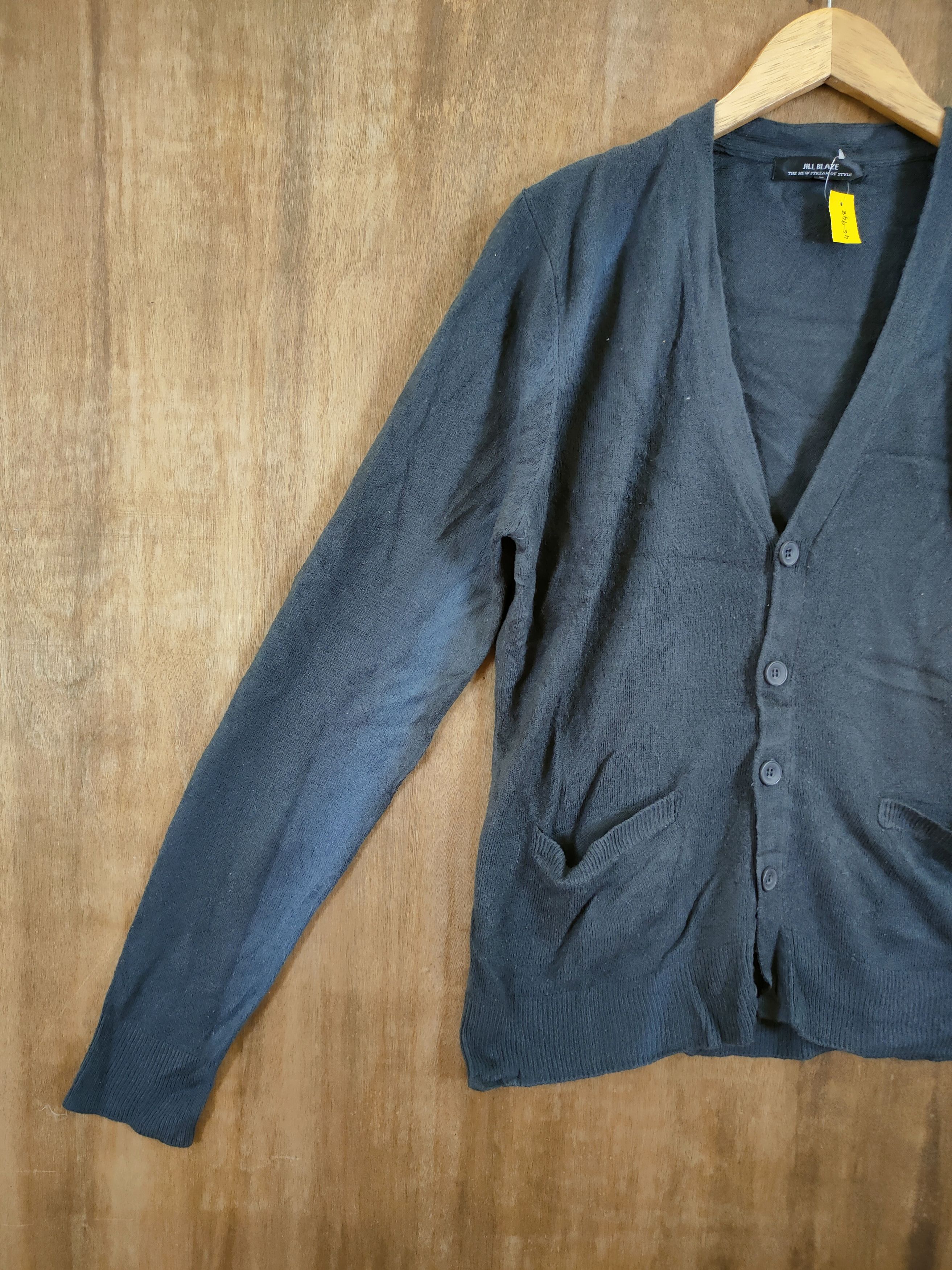 Vintage D Jill Blaze cardigan grey faded plain thin #46-948 Size US M / EU 48-50 / 2 - 2 Thumbnail