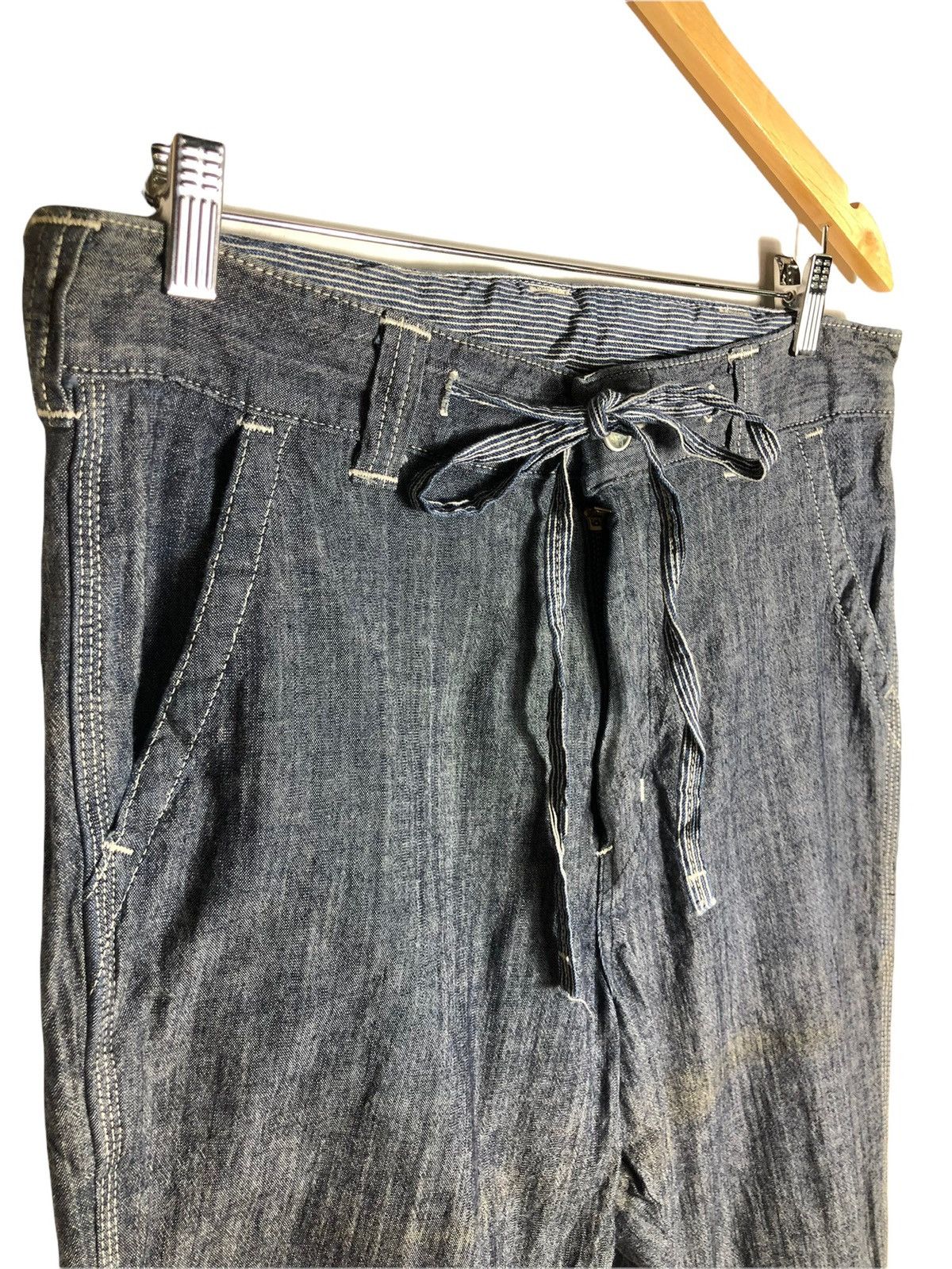 Japanese Brand × Lee Sanforized Union Made Lee Carpenter Hickory Workwear Pants Size US 34 / EU 50 - 3 Thumbnail