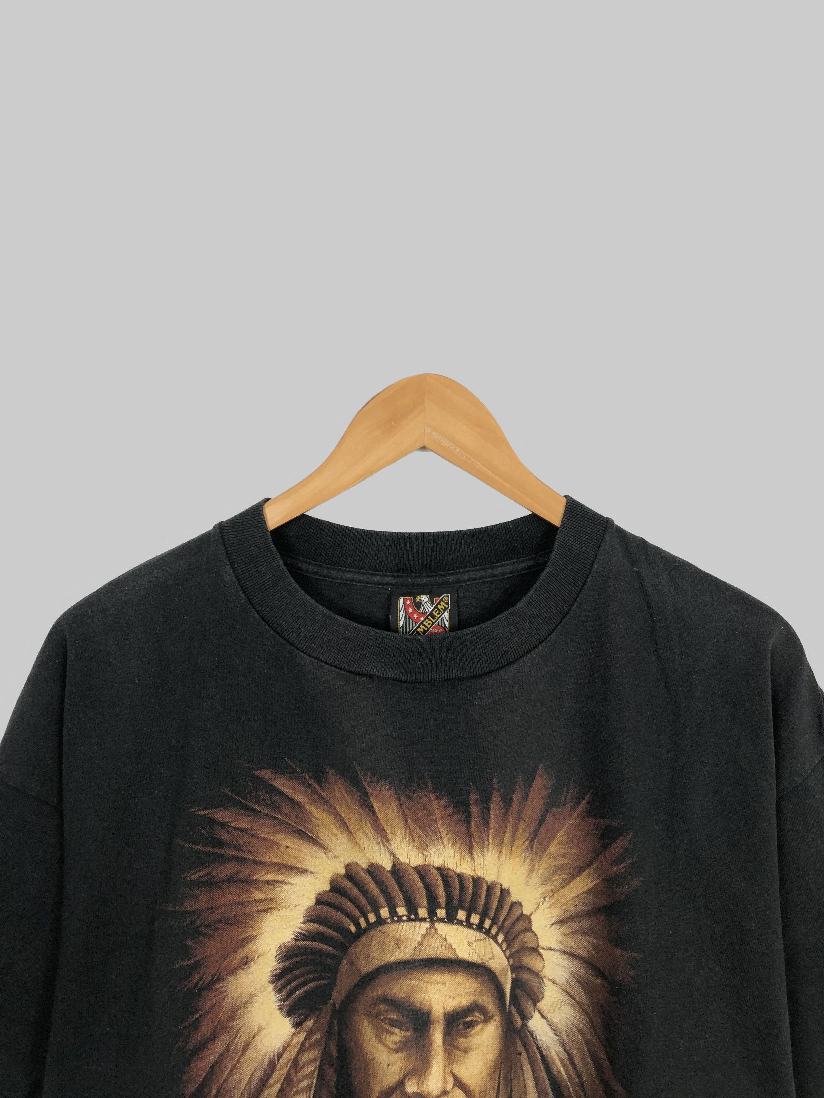 Harley Davidson Vintage 90s 3D Emblem Brothers in the Wind Indian Size US XL / EU 56 / 4 - 2 Thumbnail