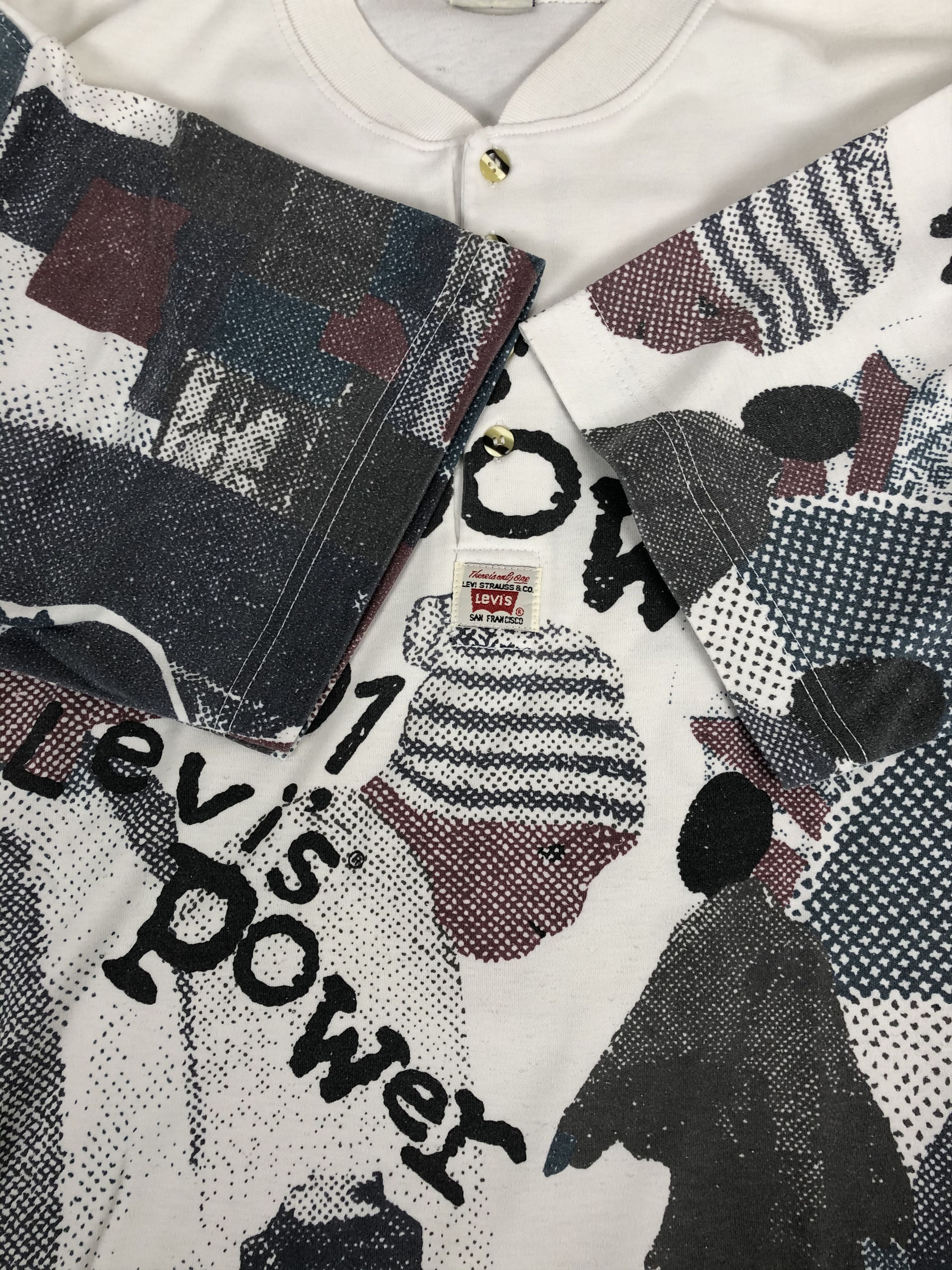 Levi's Vintage 90s Levi's 501 Power Print All Over Me t-shirt Size US L / EU 52-54 / 3 - 8 Thumbnail