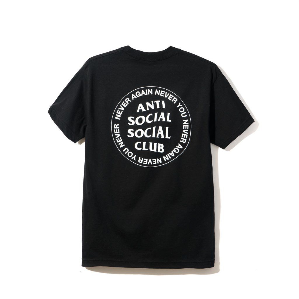 Anti Social Social Club DS White ASSC Never Again Never You Black Tee FTP BAPE KITH Size US XXL / EU 58 / 5 - 6 Thumbnail