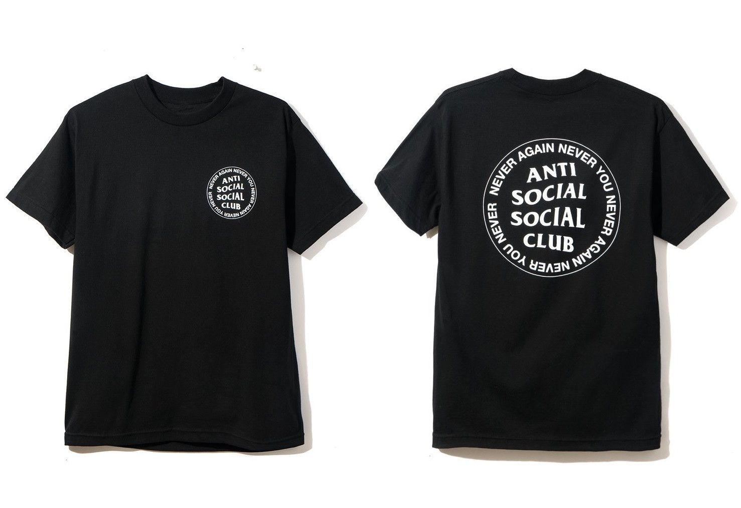 Anti Social Social Club DS White ASSC Never Again Never You Black Tee FTP BAPE KITH Size US XXL / EU 58 / 5 - 1 Thumbnail